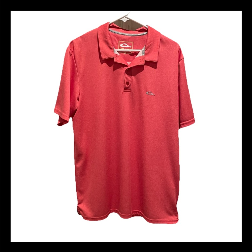 Drake Men’s Coral Short Sleeve Polo Shirt Size Medium